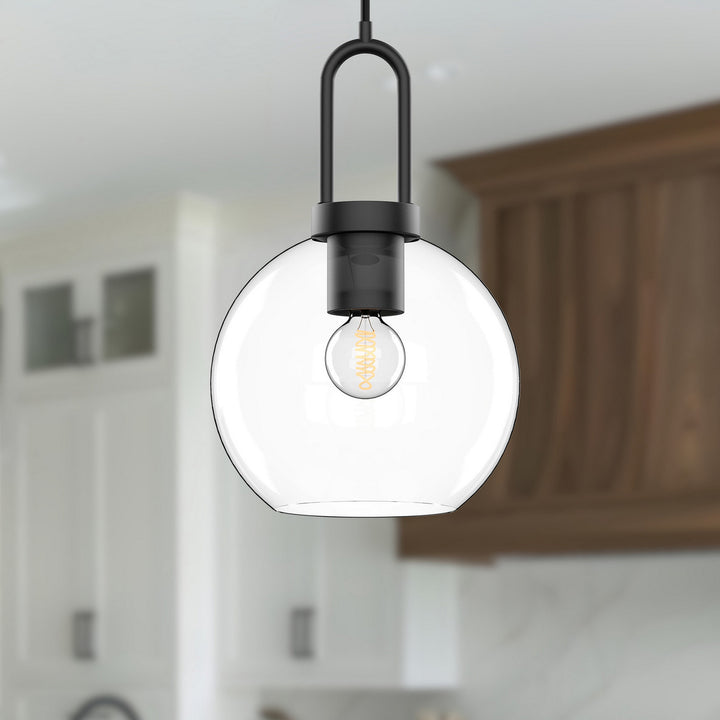 Alora Canada - PD601608MBCL - One Light Pendant - Soji - Clear Glass/Matte Black
