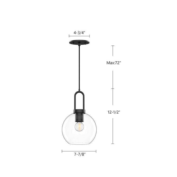 Alora Canada - PD601608MBCL - One Light Pendant - Soji - Clear Glass/Matte Black