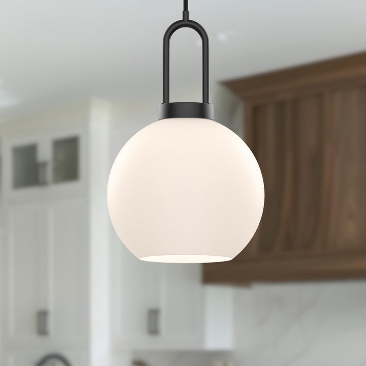 Alora Canada - PD601608MBOP - One Light Pendant - Soji - Matte Black/Opal Matte Glass