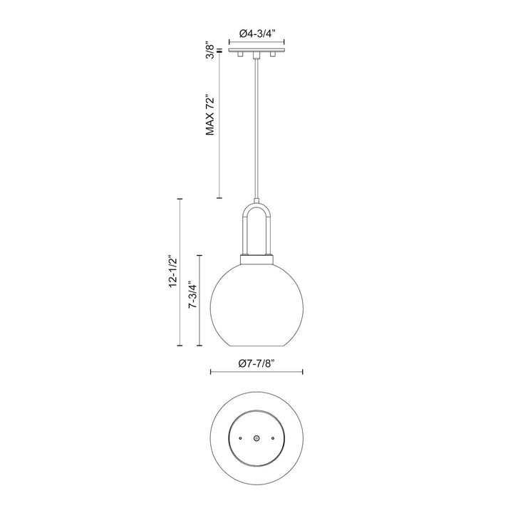 Alora Canada - PD601608MBOP - One Light Pendant - Soji - Matte Black/Opal Matte Glass