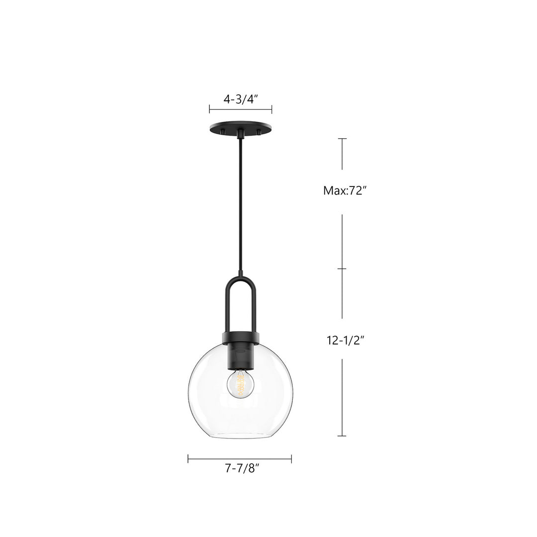 Alora Canada - PD601608MBOP - One Light Pendant - Soji - Matte Black/Opal Matte Glass