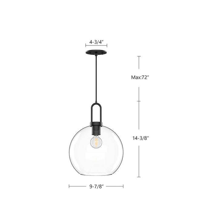 Alora Canada - PD601710MBCL - One Light Pendant - Soji - Clear Glass/Matte Black
