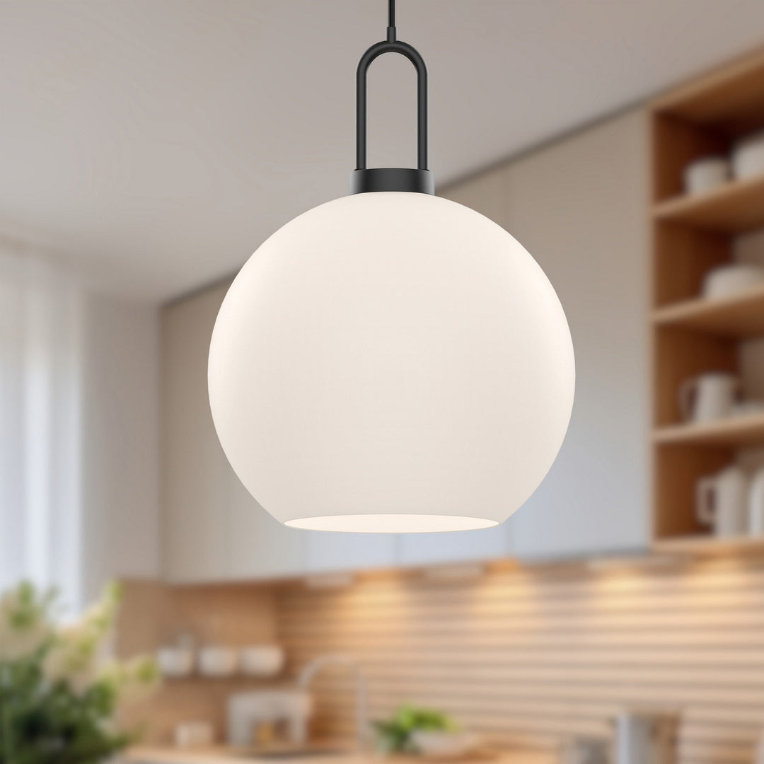 Alora Canada - PD601710MBOP - One Light Pendant - Soji - Matte Black/Opal Matte Glass