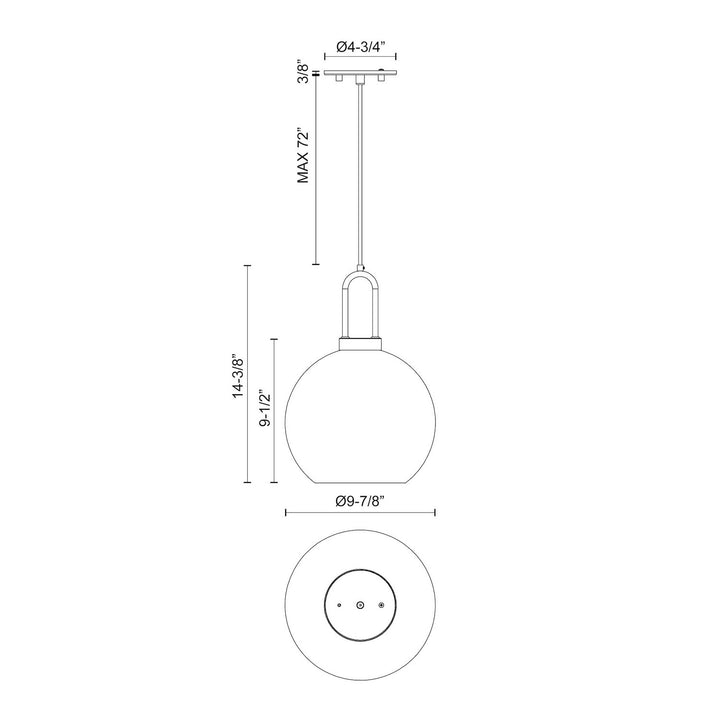 Alora Canada - PD601710MBOP - One Light Pendant - Soji - Matte Black/Opal Matte Glass