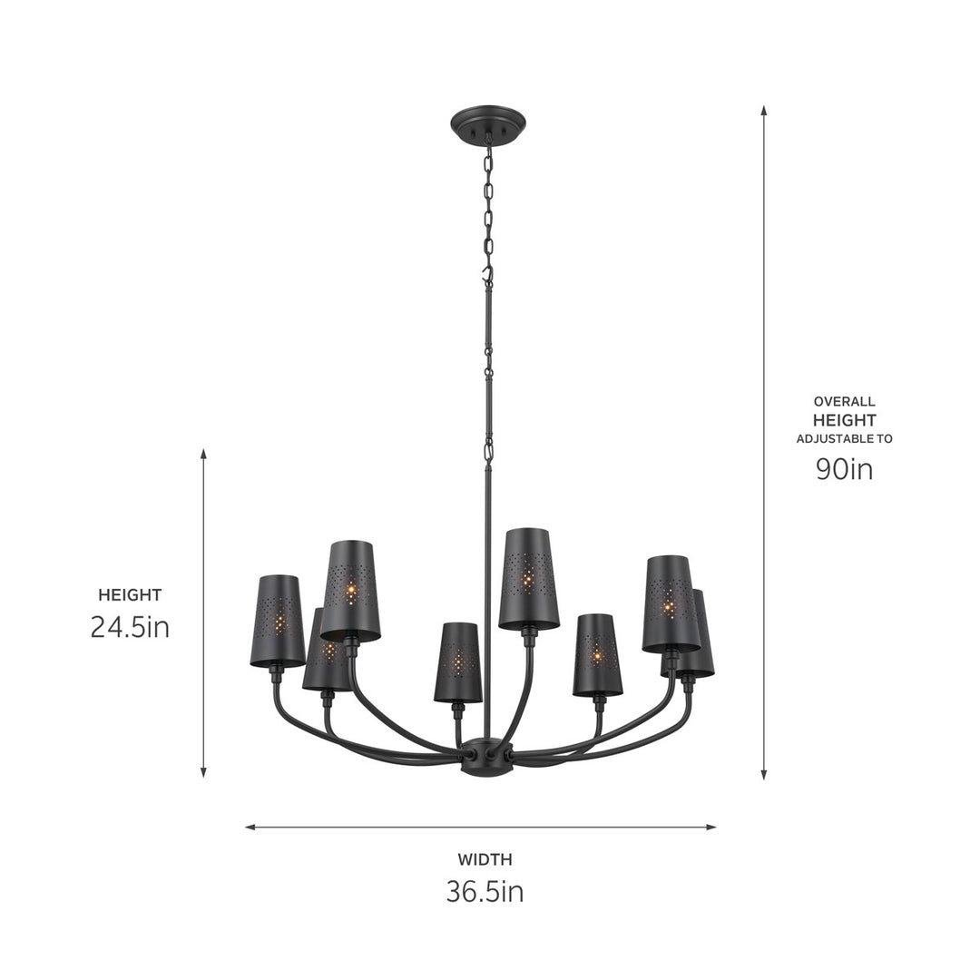 Kichler Canada - 52509BK - Eight Light Chandelier - Adeena - Black
