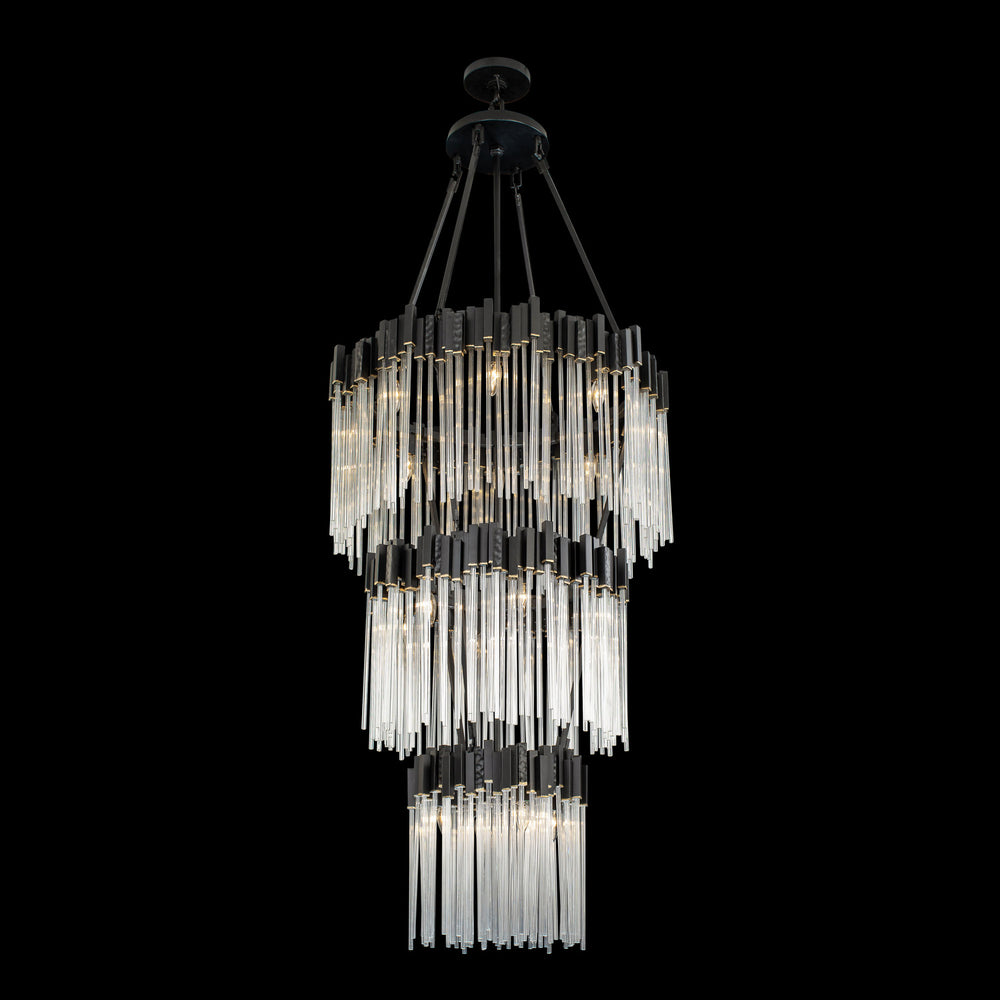 Varaluz - 309C19MBFG - 18 Light Chandelier - Matrix - Matte Black/French Gold