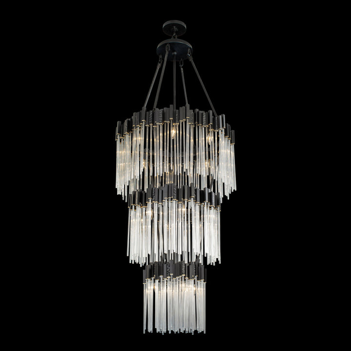 Varaluz - 309C19MBFG - 18 Light Chandelier - Matrix - Matte Black/French Gold