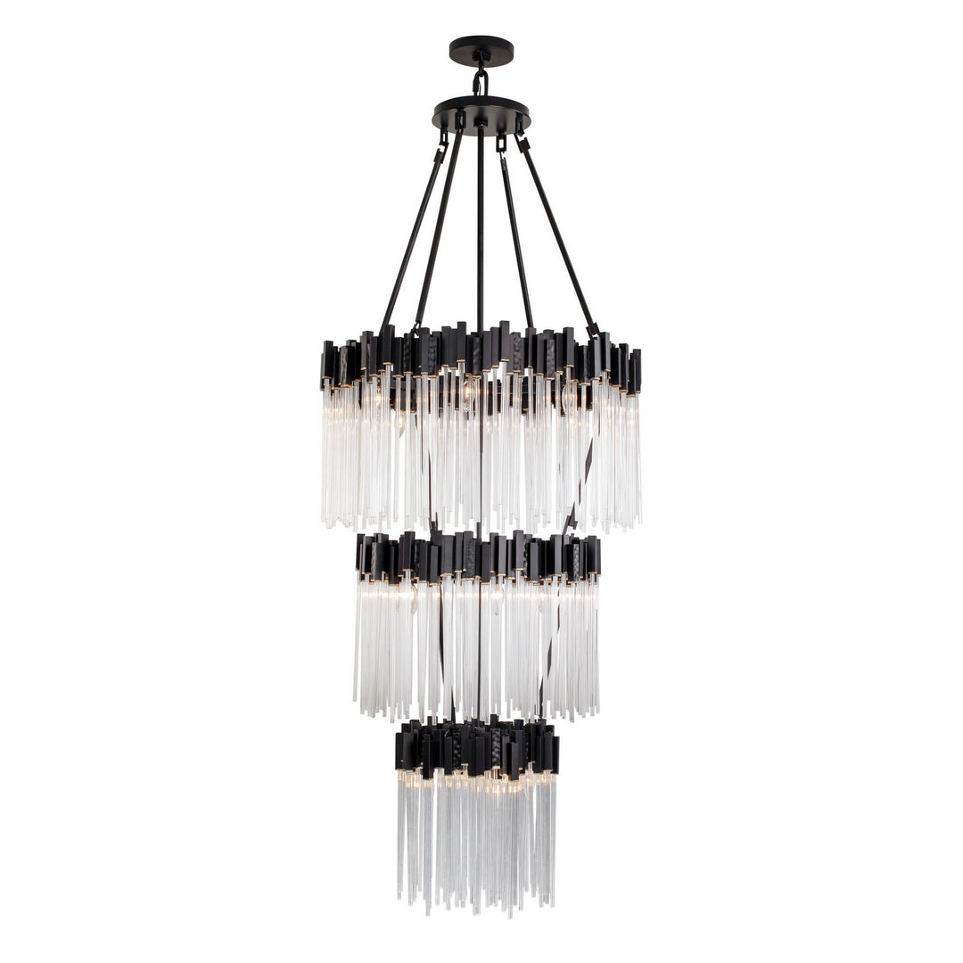 Varaluz - 309C19MBFG - 18 Light Chandelier - Matrix - Matte Black/French Gold