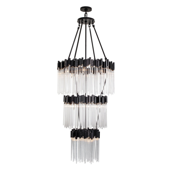 Varaluz - 309C19MBFG - 18 Light Chandelier - Matrix - Matte Black/French Gold