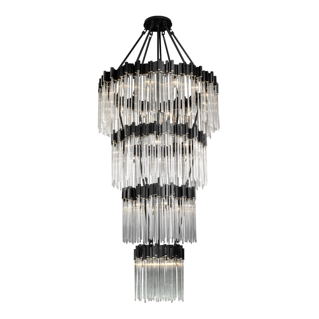 Varaluz - 309C30MBFG - 30 Light Chandelier - Matrix - Matte Black/French Gold