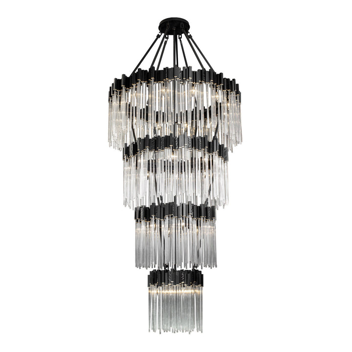 Varaluz - 309C30MBFG - 30 Light Chandelier - Matrix - Matte Black/French Gold