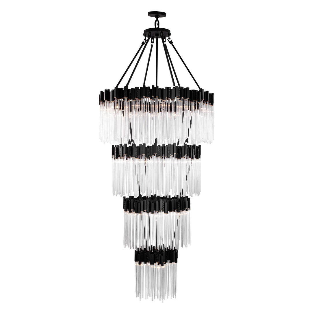 Varaluz - 309C30MBFG - 30 Light Chandelier - Matrix - Matte Black/French Gold