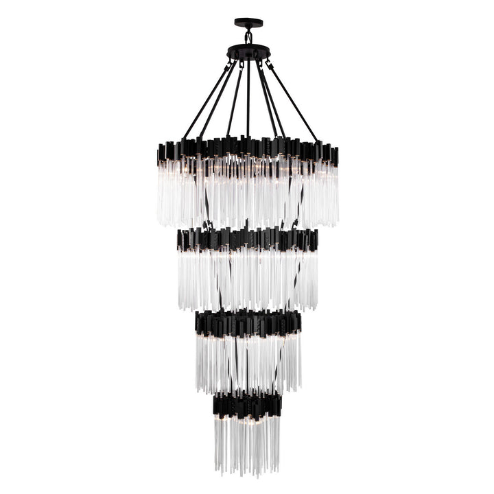 Varaluz - 309C30MBFG - 30 Light Chandelier - Matrix - Matte Black/French Gold