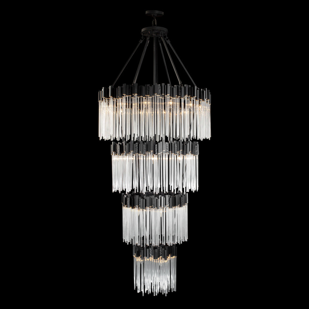 Varaluz - 309C30MBFG - 30 Light Chandelier - Matrix - Matte Black/French Gold