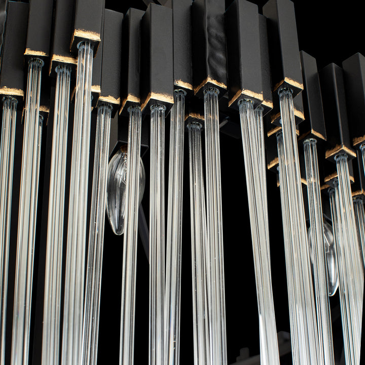 Varaluz - 309C30MBFG - 30 Light Chandelier - Matrix - Matte Black/French Gold