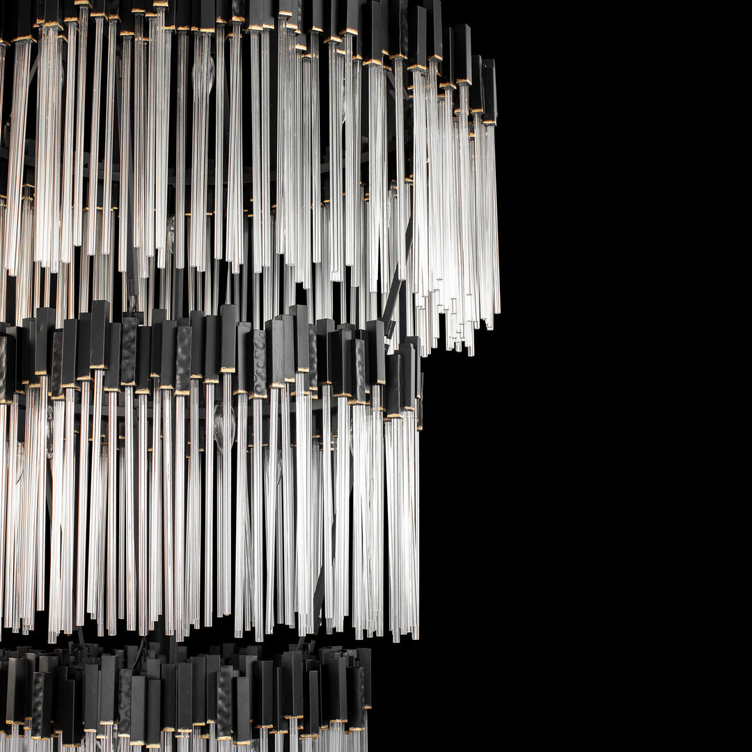 Varaluz - 309C30MBFG - 30 Light Chandelier - Matrix - Matte Black/French Gold