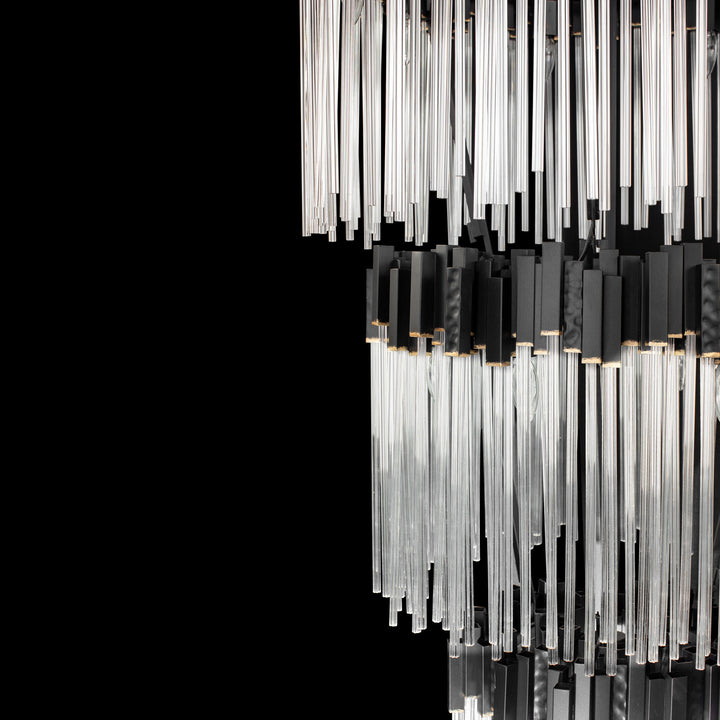 Varaluz - 309C30MBFG - 30 Light Chandelier - Matrix - Matte Black/French Gold