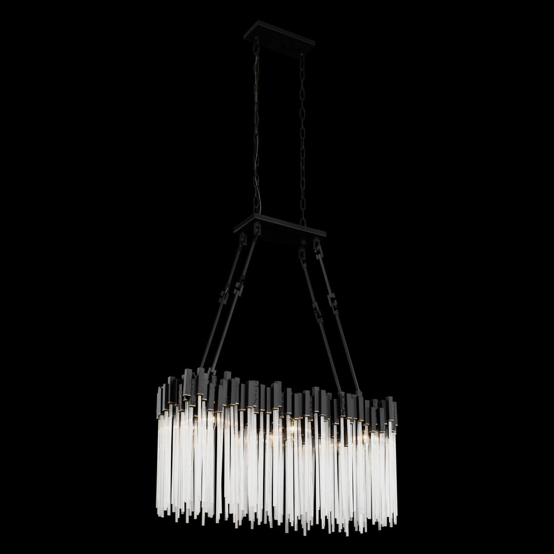 Varaluz - 309N06MBFG - Six Light Linear Pendant - Matrix - Matte Black/French Gold