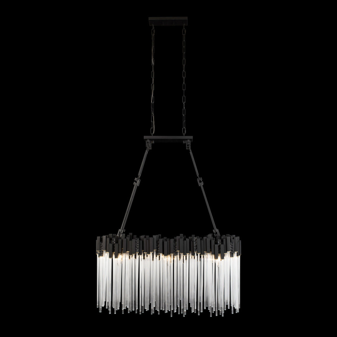 Varaluz - 309N06MBFG - Six Light Linear Pendant - Matrix - Matte Black/French Gold