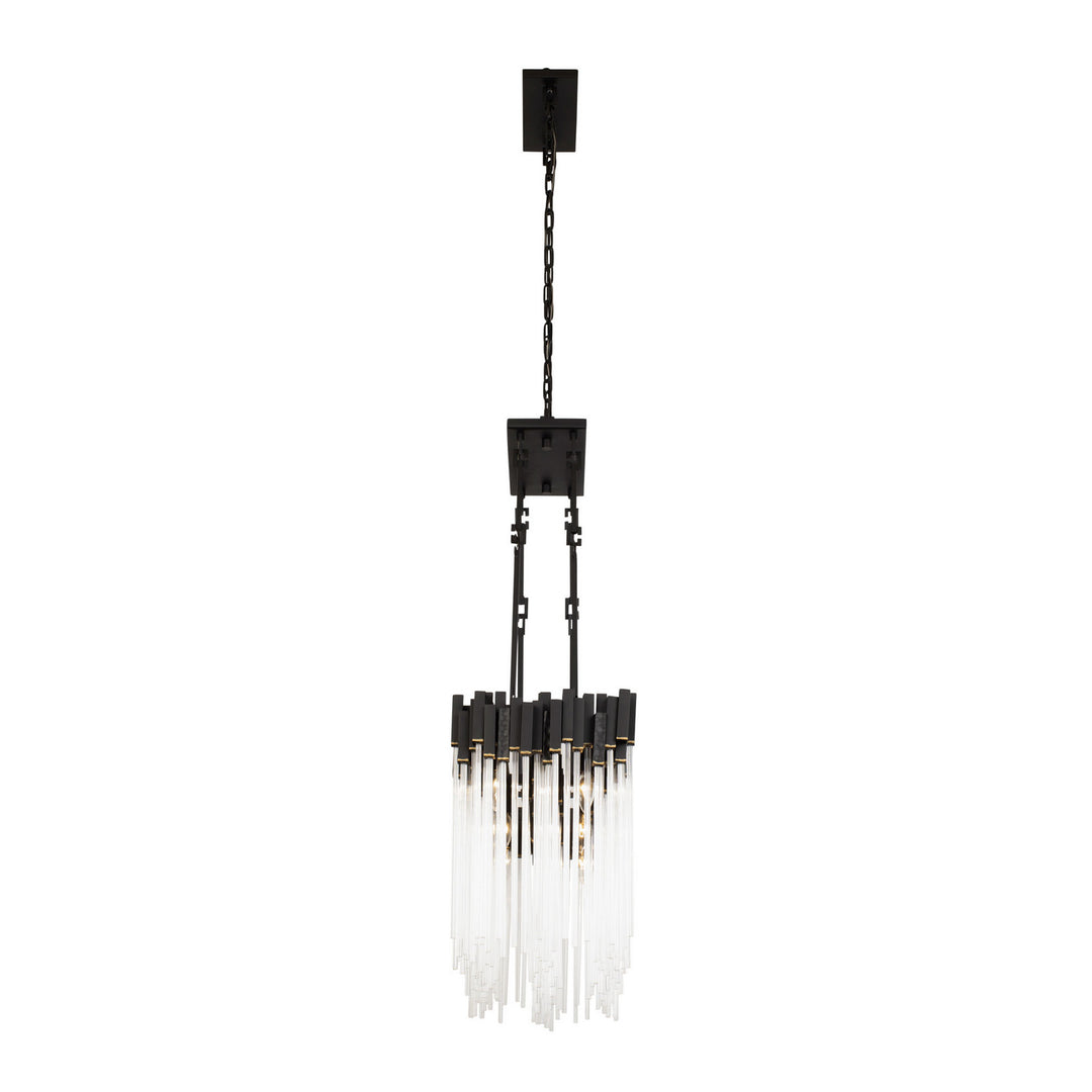 Varaluz - 309N06MBFG - Six Light Linear Pendant - Matrix - Matte Black/French Gold