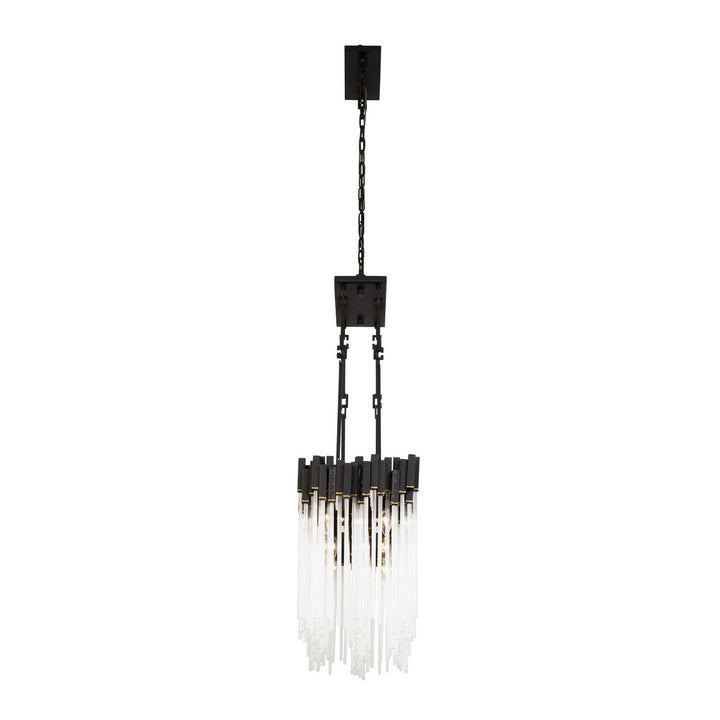 Varaluz - 309N06MBFG - Six Light Linear Pendant - Matrix - Matte Black/French Gold