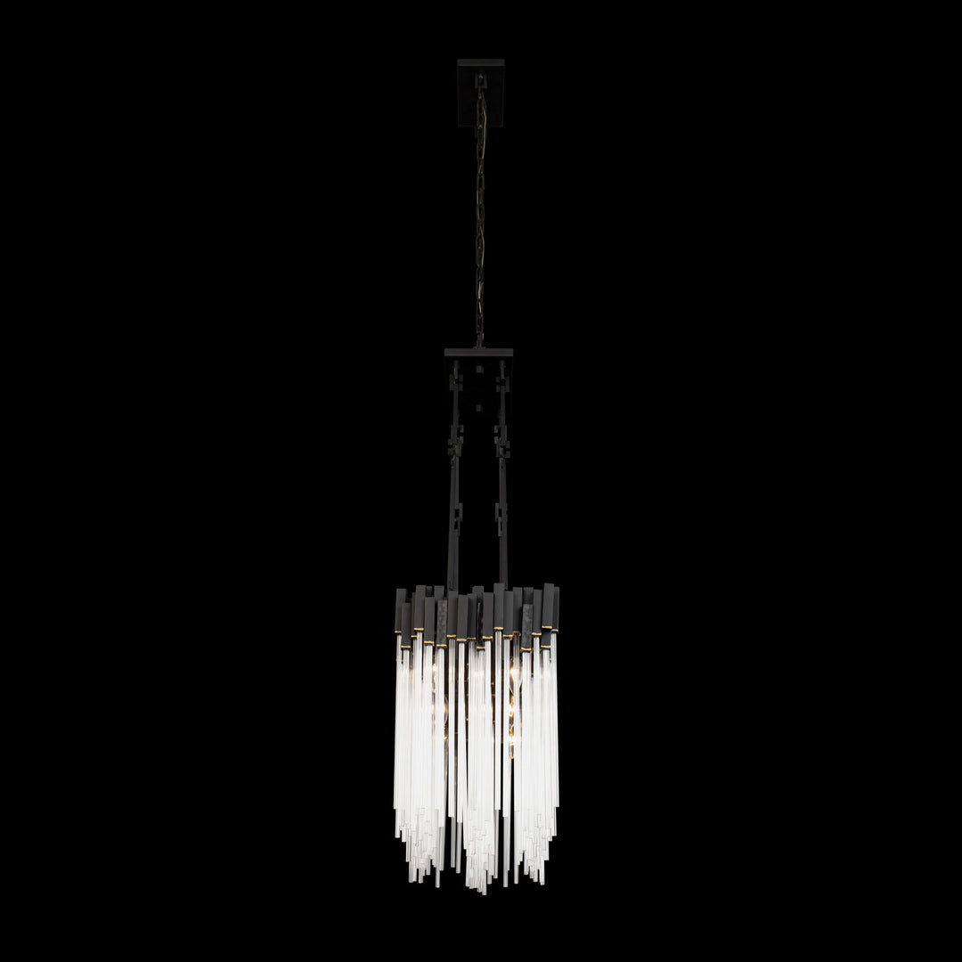 Varaluz - 309N06MBFG - Six Light Linear Pendant - Matrix - Matte Black/French Gold