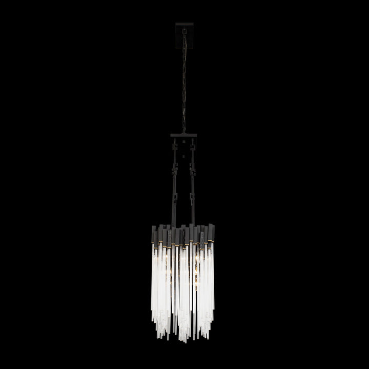 Varaluz - 309N06MBFG - Six Light Linear Pendant - Matrix - Matte Black/French Gold