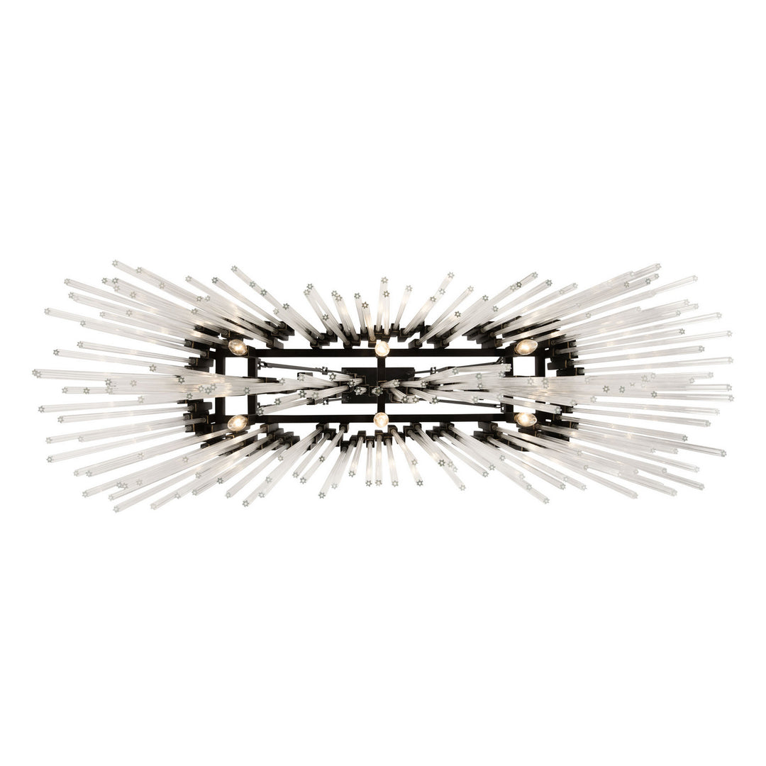 Varaluz - 309N06MBFG - Six Light Linear Pendant - Matrix - Matte Black/French Gold