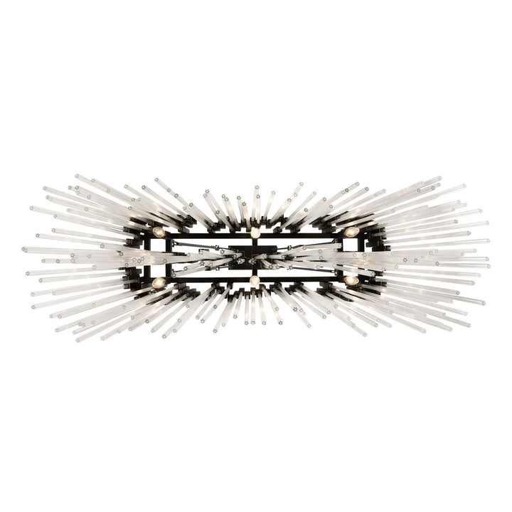 Varaluz - 309N06MBFG - Six Light Linear Pendant - Matrix - Matte Black/French Gold