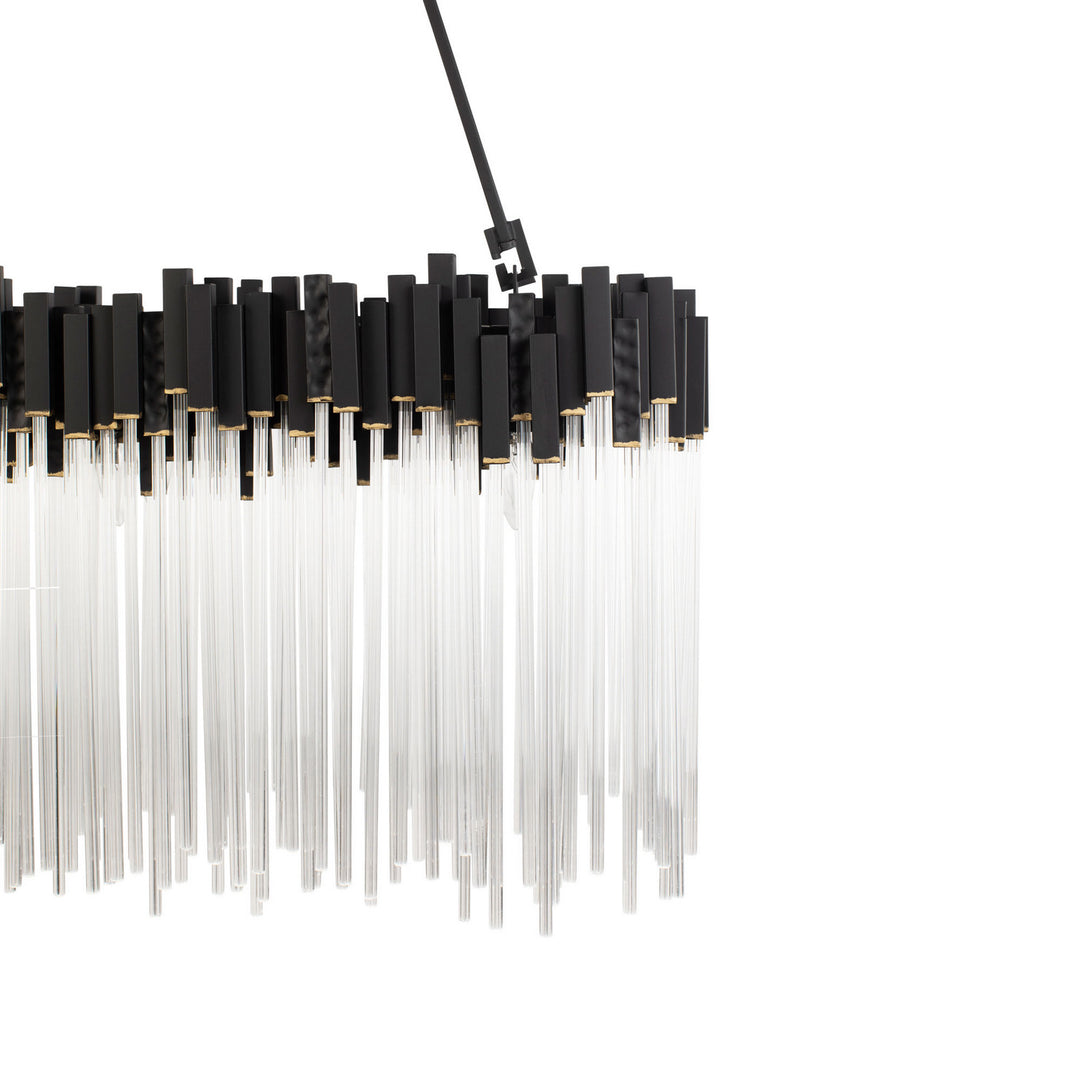 Varaluz - 309N06MBFG - Six Light Linear Pendant - Matrix - Matte Black/French Gold