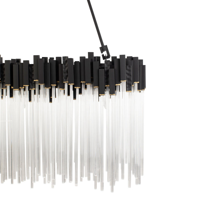 Varaluz - 309N06MBFG - Six Light Linear Pendant - Matrix - Matte Black/French Gold