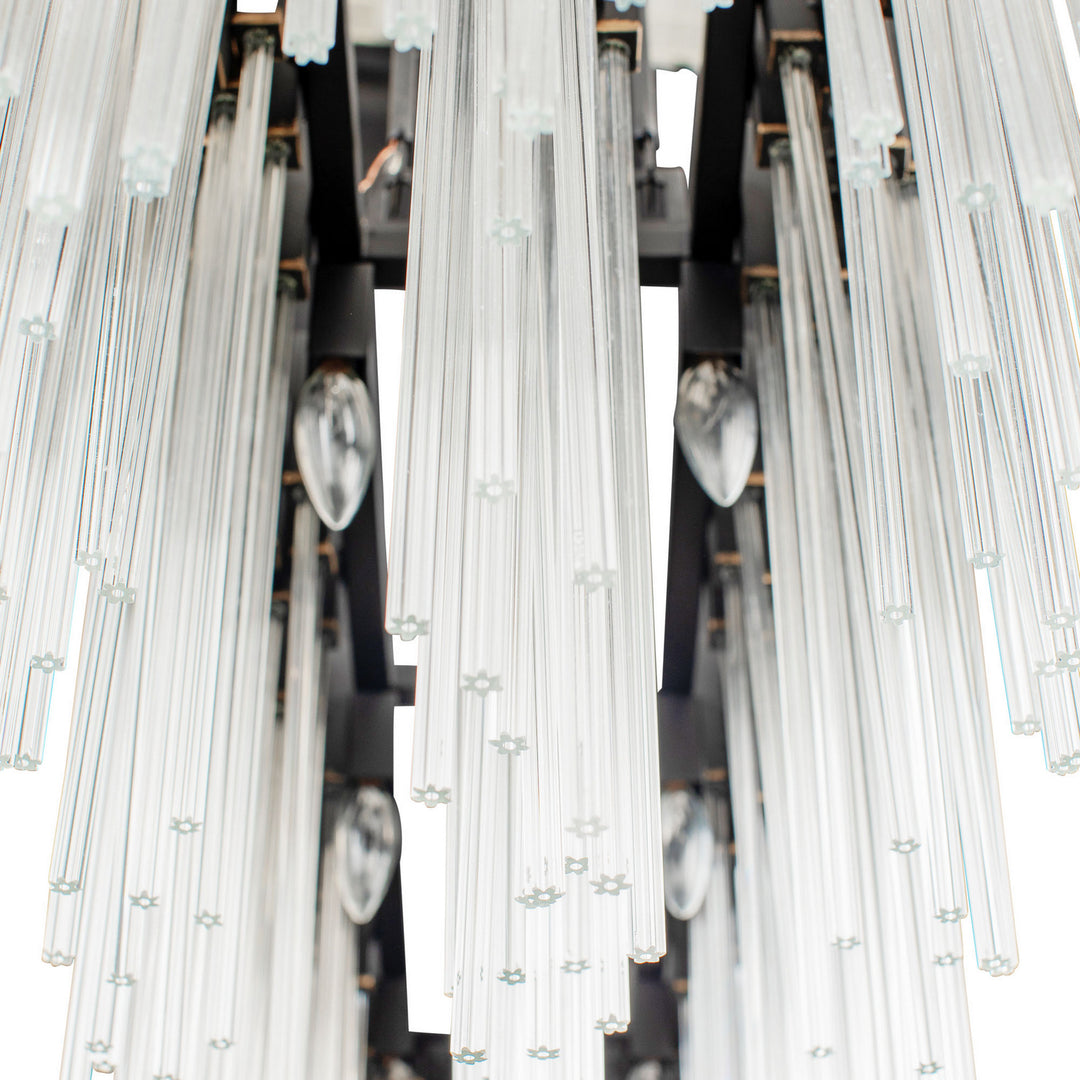 Varaluz - 309N08MBFG - Eight Light Linear Pendant - Matrix - Matte Black/French Gold