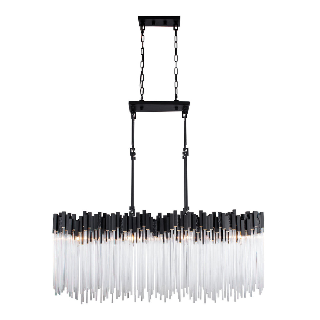 Varaluz - 309N08MBFG - Eight Light Linear Pendant - Matrix - Matte Black/French Gold