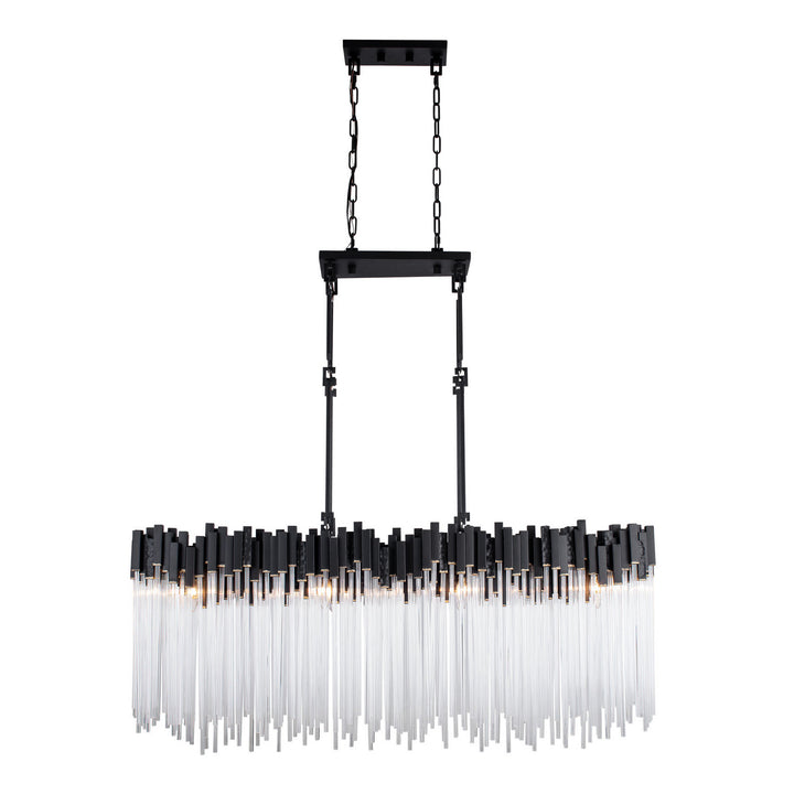 Varaluz - 309N08MBFG - Eight Light Linear Pendant - Matrix - Matte Black/French Gold