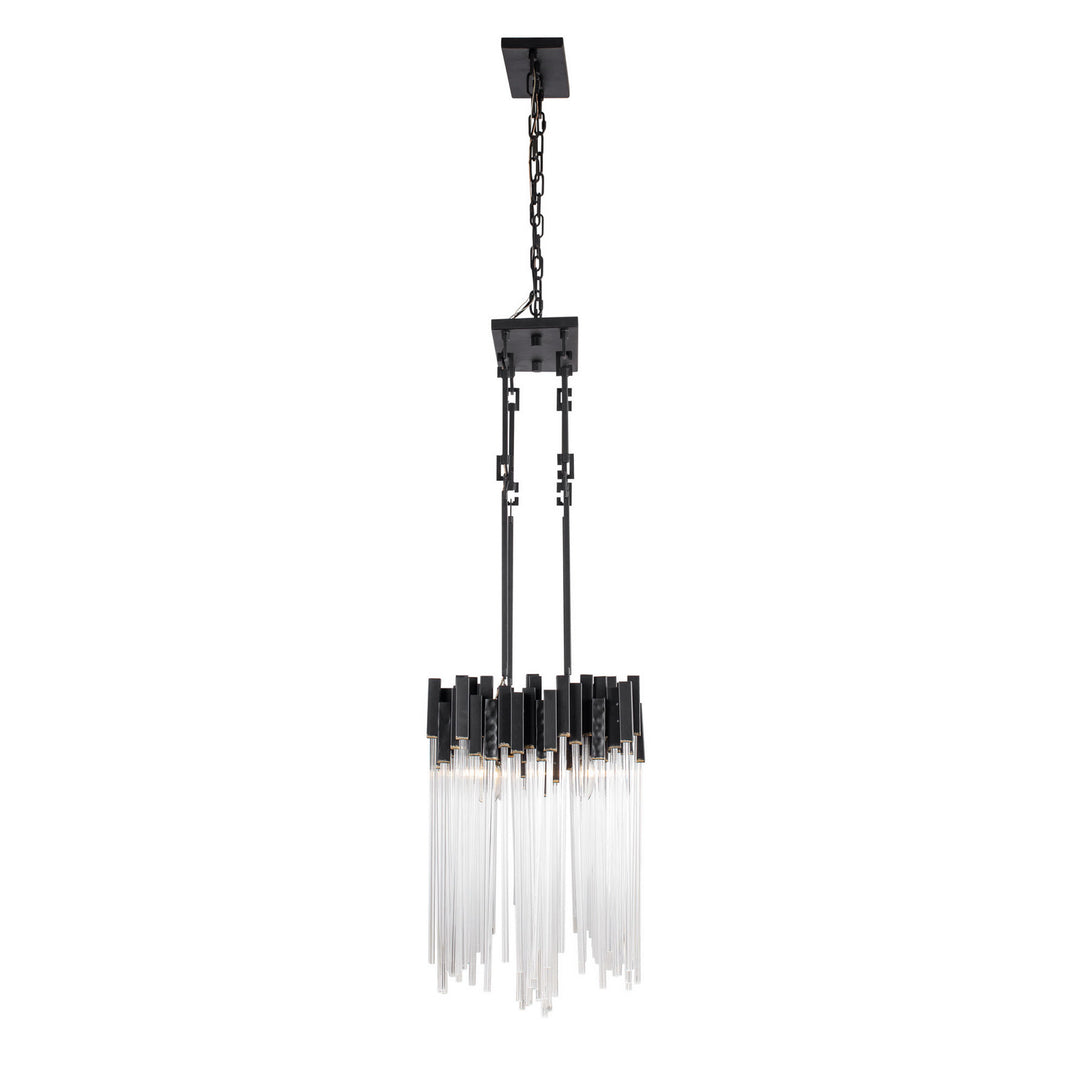 Varaluz - 309N08MBFG - Eight Light Linear Pendant - Matrix - Matte Black/French Gold