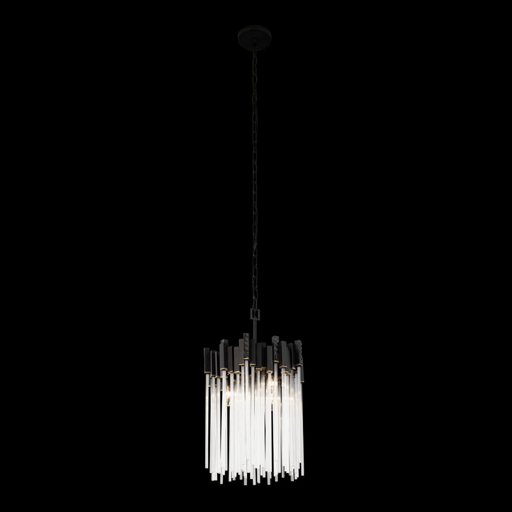 Varaluz - 309P03MBFG - Three Light Pendant - Matrix - Matte Black/French Gold