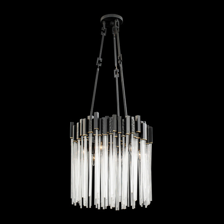Varaluz - 309P06MBFG - Six Light Pendant - Matrix - Matte Black/French Gold