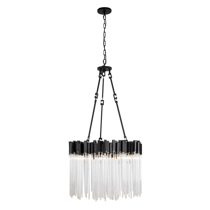 Varaluz - 309P09MBFG - Nine Light Pendant - Matrix - Matte Black/French Gold