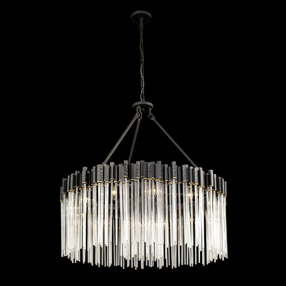 Varaluz - 309P12MBFG - 12 Light Pendant - Matrix - Matte Black/French Gold