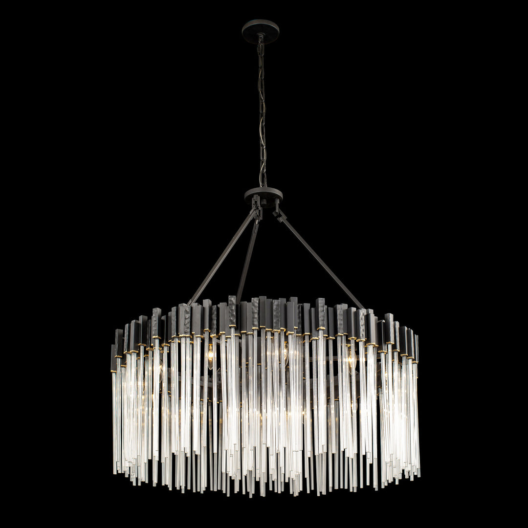Varaluz - 309P12MBFG - 12 Light Pendant - Matrix - Matte Black/French Gold