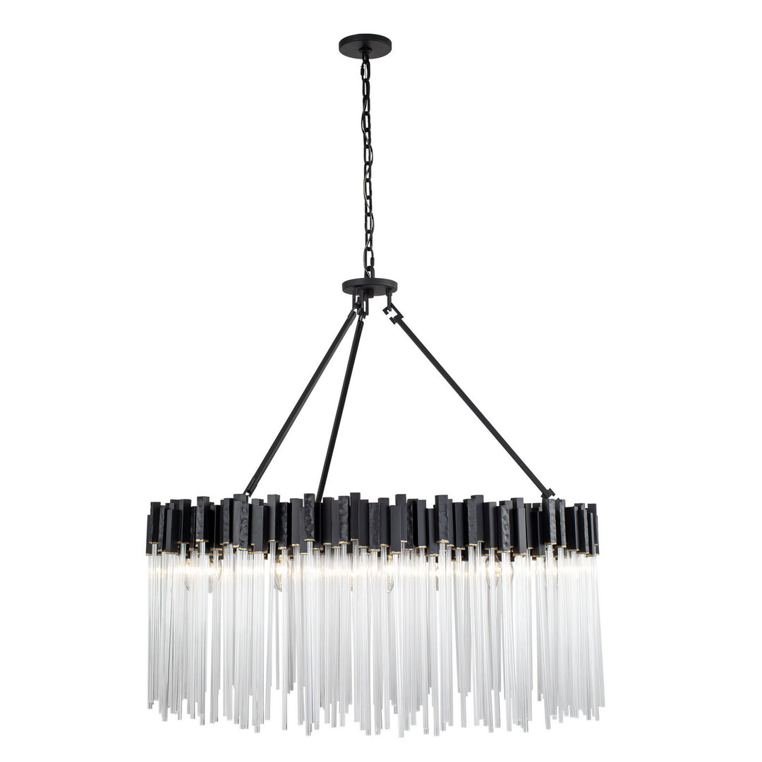 Varaluz - 309P12MBFG - 12 Light Pendant - Matrix - Matte Black/French Gold