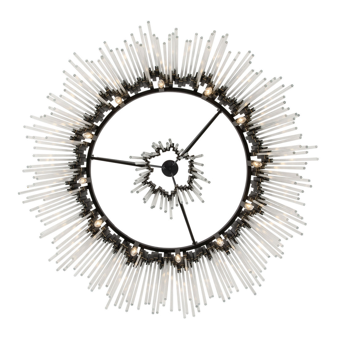 Varaluz - 309P12MBFG - 12 Light Pendant - Matrix - Matte Black/French Gold