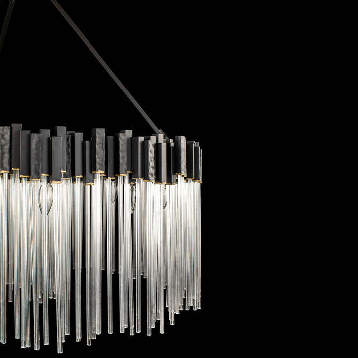 Varaluz - 309P12MBFG - 12 Light Pendant - Matrix - Matte Black/French Gold