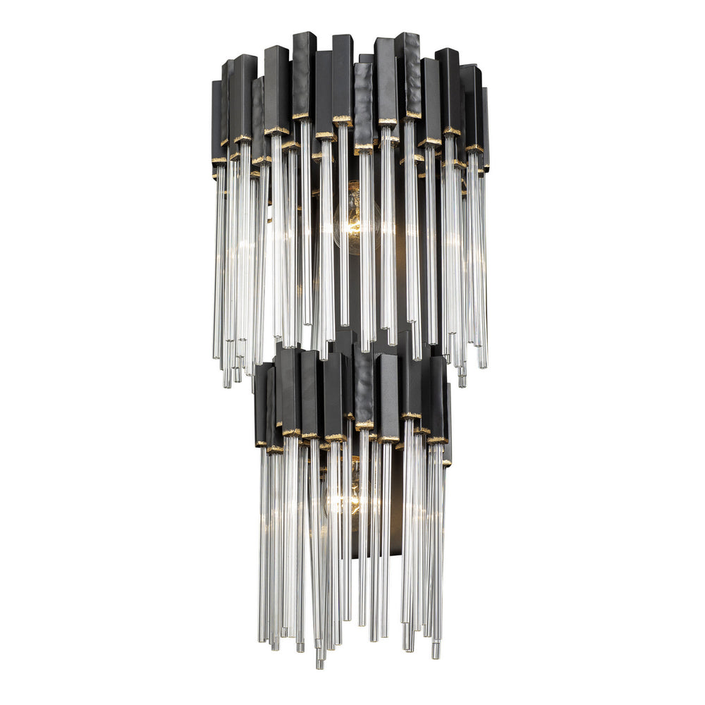 Varaluz - 309W02LMBFG - Two Light Wall Sconce - Matrix - Matte Black/French Gold