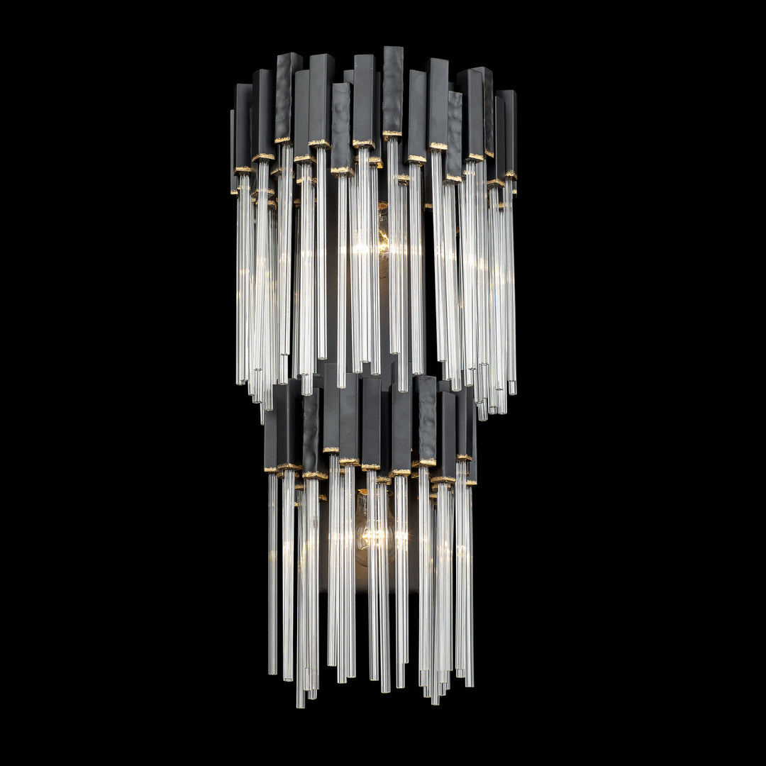 Varaluz - 309W02LMBFG - Two Light Wall Sconce - Matrix - Matte Black/French Gold