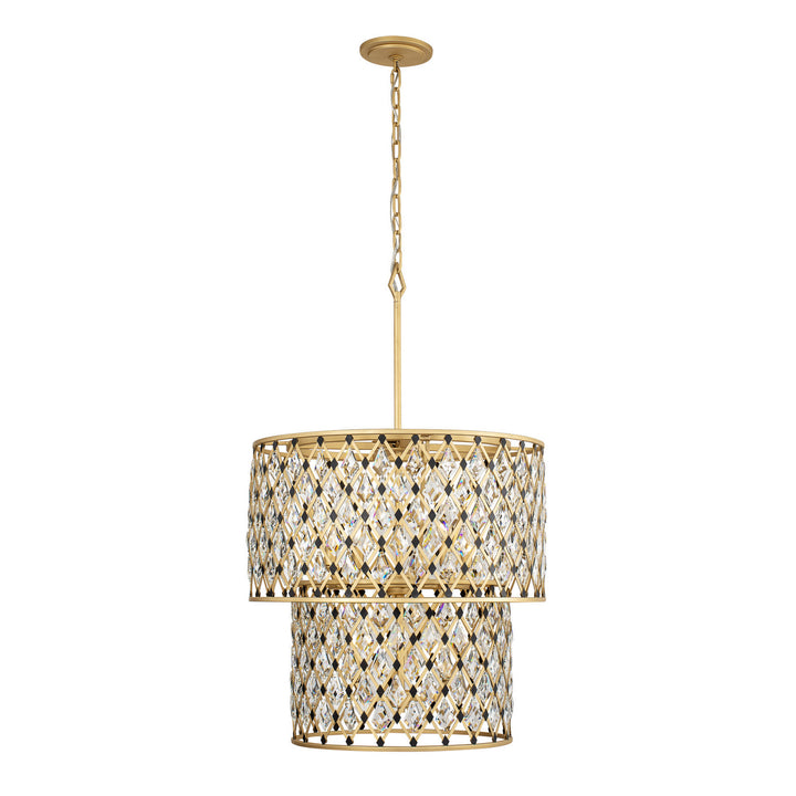 Varaluz - 345C07FGMB - Seven Light Chandelier - Windsor - French Gold/Matte Black