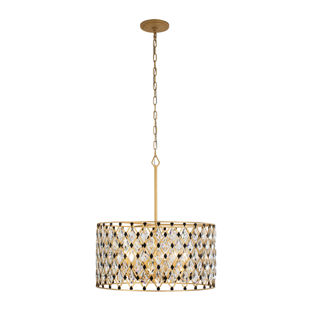 Varaluz - 345P06FGMB - Six Light Pendant - Windsor - French Gold/Matte Black