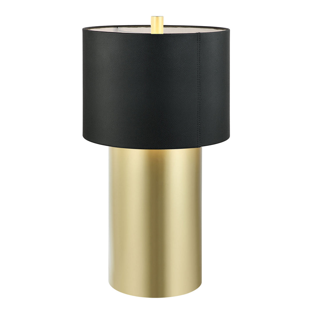 Varaluz - 368T01GOB - One Light Table Lamp - Secret Agent - Painted Gold/Black Leather