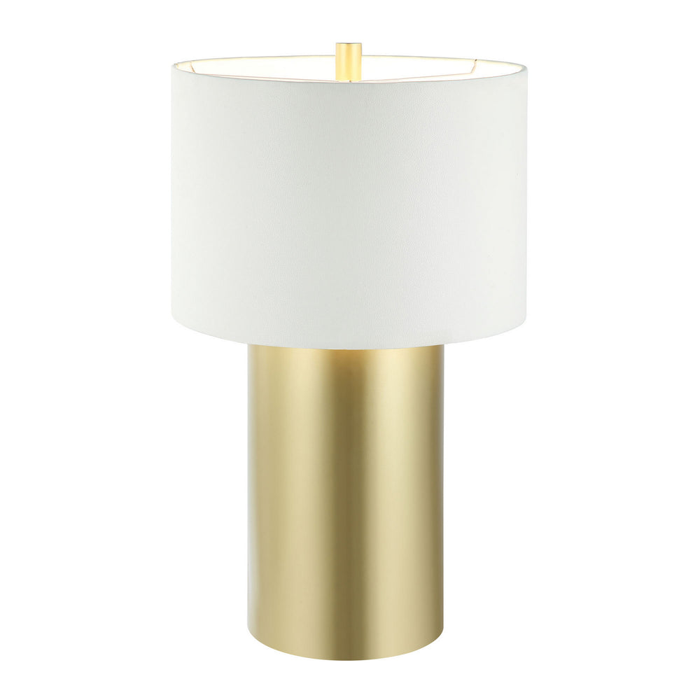 Varaluz - 368T01GOW - One Light Table Lamp - Secret Agent - Painted Gold/White Leather