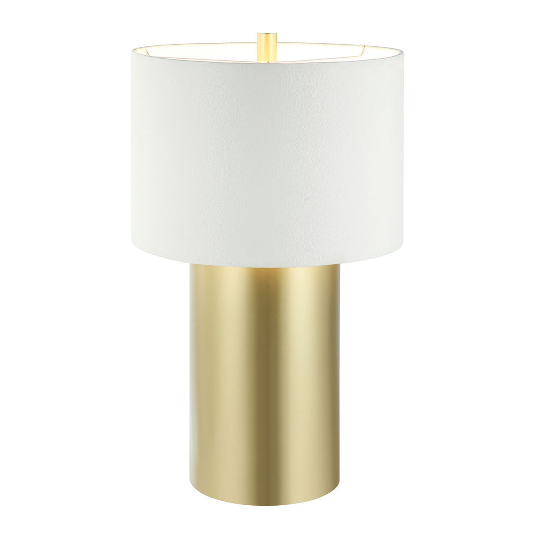 Varaluz - 368T01GOW - One Light Table Lamp - Secret Agent - Painted Gold/White Leather
